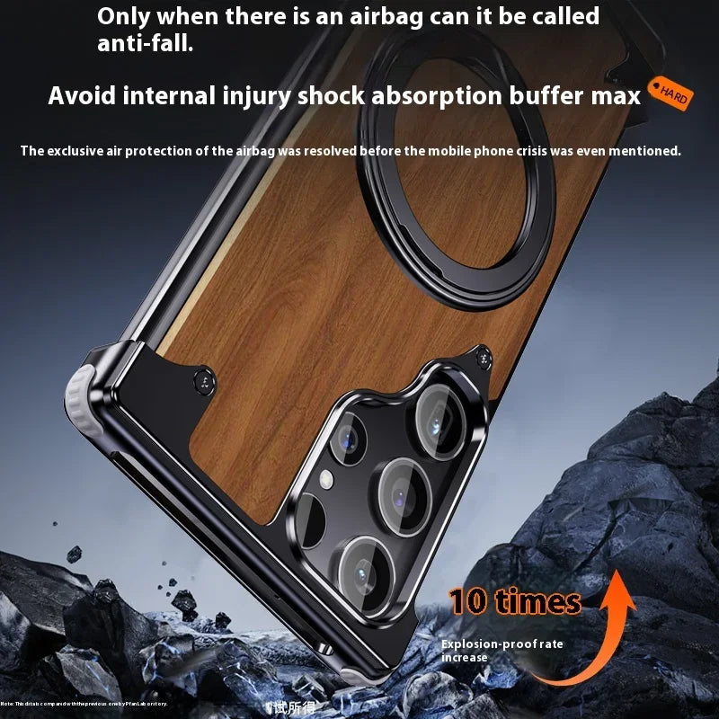 Sleek Walnut Shield for Samsung