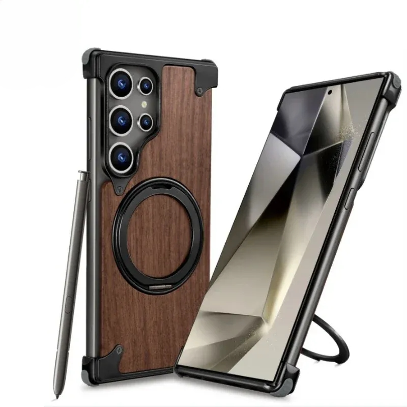 Sleek Walnut Shield for Samsung