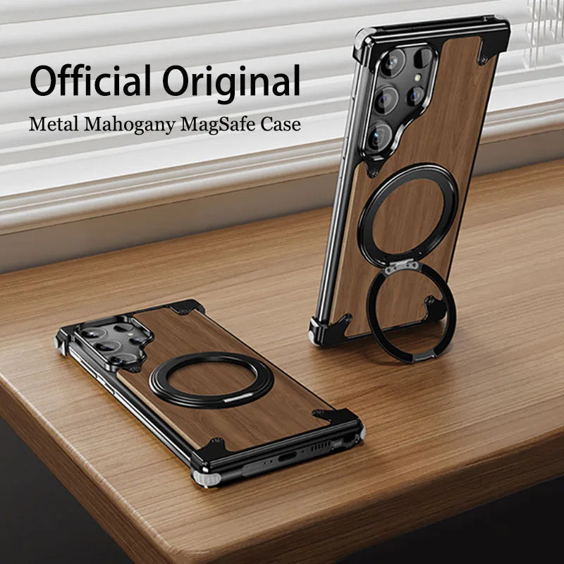 Sleek Walnut Shield for Samsung