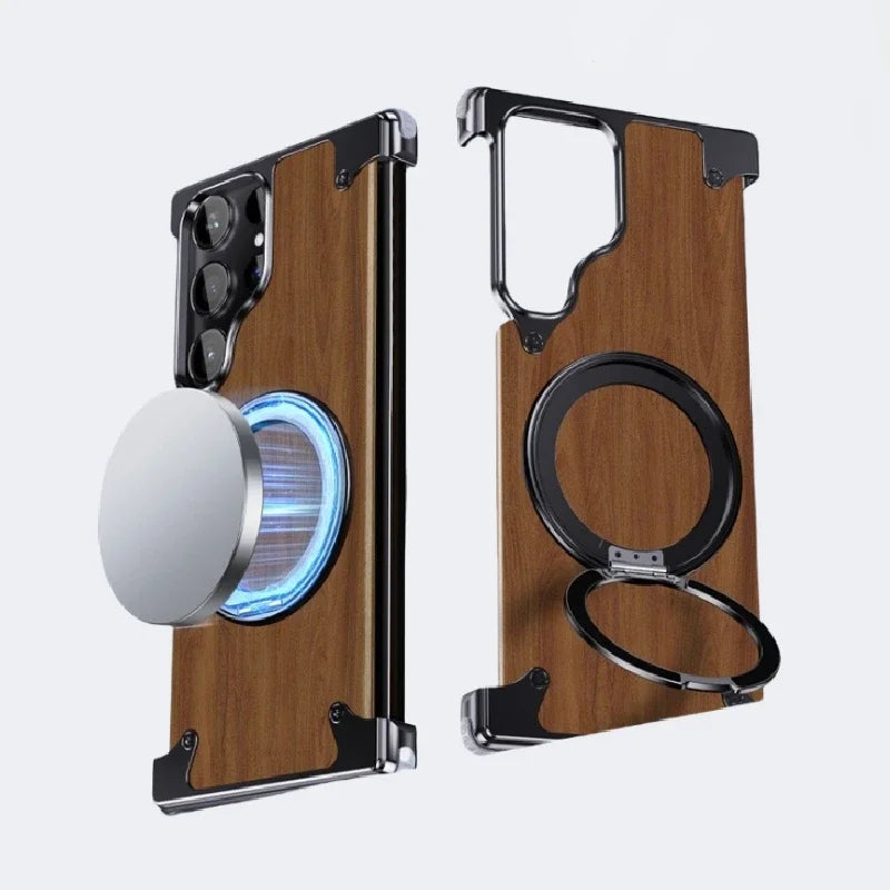 Sleek Walnut Shield for Samsung